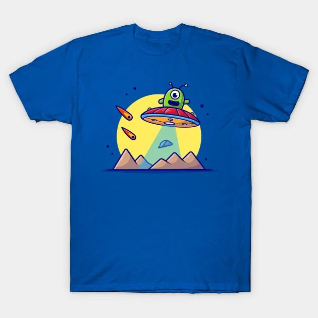 Alien Visit Blue Shirt